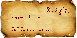 Koppel Áron névjegykártya
