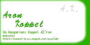 aron koppel business card